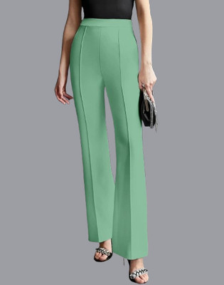 HouseOfCommon Regular Fit Women Light Green Trousers