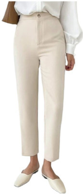 CHEMISTRY Slim Fit Women Cream Trousers