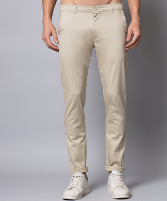 STUDIO NEXX Slim Fit Men Beige Trousers