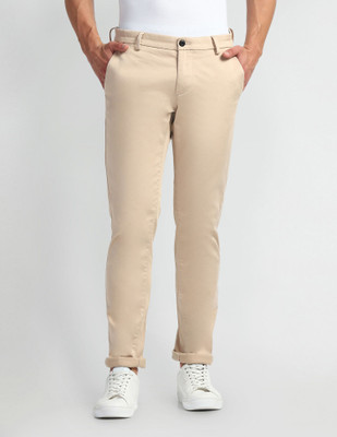 Arrow Sport Slim Fit Men Beige Trousers