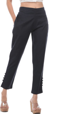 TRUELADY Regular Fit Women Dark Blue Trousers