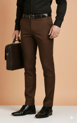 SS AURA PREMIUM Slim Fit Men Brown Trousers