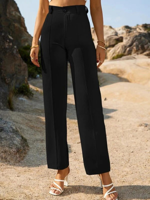 KOTTY Regular Fit Women Black Trousers