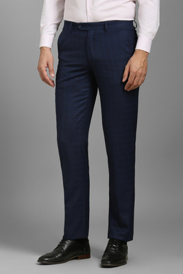 LOUIS PHILIPPE Regular Fit Men Dark Blue Trousers