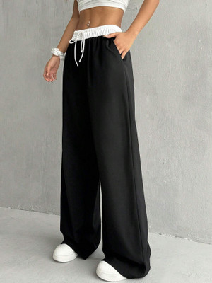 Dockstreet Loose Fit Women Black Trousers