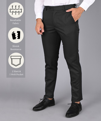 MANCREW Regular Fit Men Black Trousers