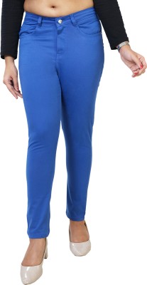 PLOUNGE Skinny Fit Women Blue Trousers