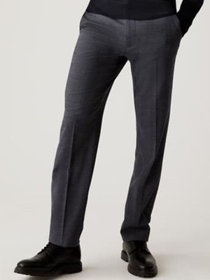 MARKS & SPENCER Regular Fit Men Grey Trousers