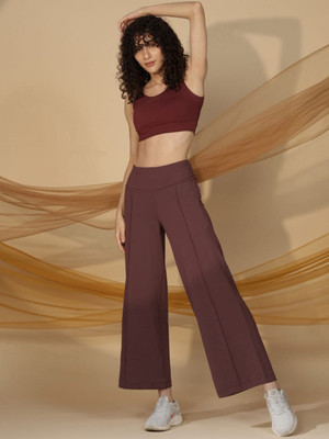BlissClub Ultimate Wide Legged Pants - Regular Relaxed Women Purple Trousers
