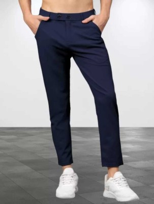 ROBBOT Regular Fit Men Blue Trousers