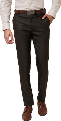 Raymond Slim Fit Men Brown Trousers