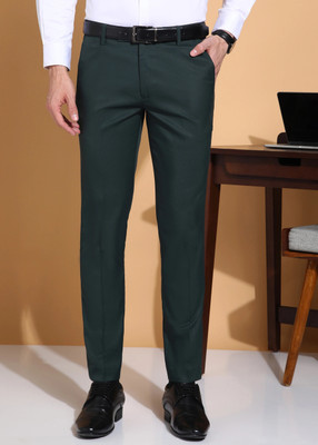 FUBAR Slim Fit Men Dark Green Trousers