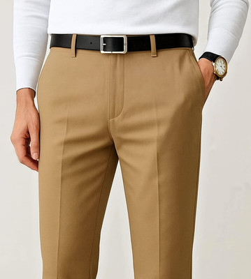SM Syentex Slim Fit Men Khaki Trousers