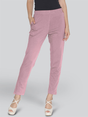 Lyra Slim Fit Women Pink Trousers