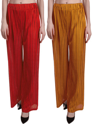 Pixie Regular Fit Women Red, Yellow Trousers