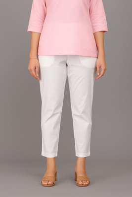 zyraa Slim Fit Women White Trousers