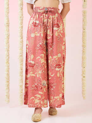 Globus Loose Fit Women Pink Trousers
