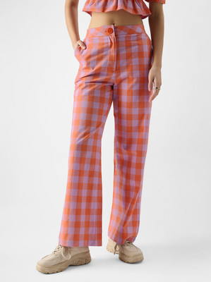 The Souled Store Regular Fit Women Multicolor Trousers