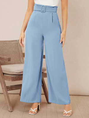 KOTTY Regular Fit Women Light Blue Trousers