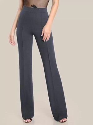 Shiva Trends Flared Women Grey Trousers