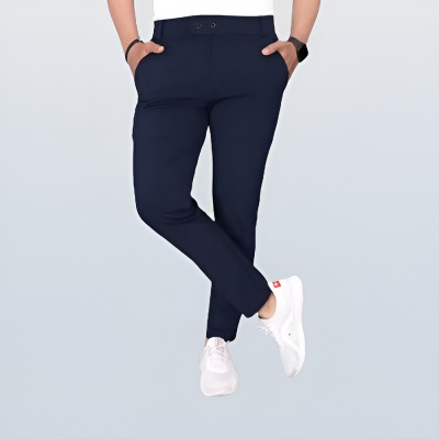 GIBBONTE Slim Fit Men Blue Trousers