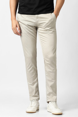 VAN HEUSEN SPORT Slim Fit Men Cream Trousers