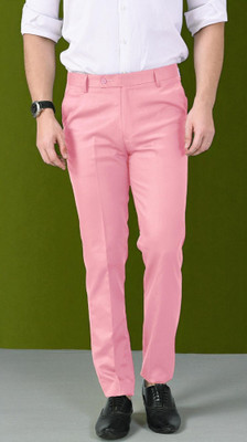 LookMakers Regular Fit Men Pink Trousers