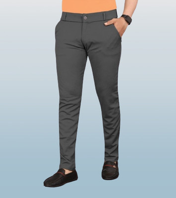 Krishna Designing Regular Fit Men Grey Trousers