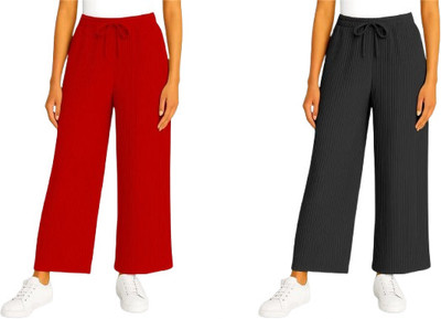 ALKASWAA CLOTHING Flared Women Black, Red Trousers