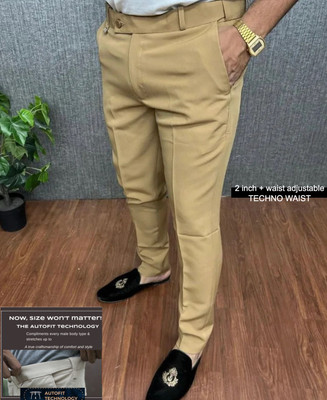 Blends Trendz Regular Fit Men Cream Trousers