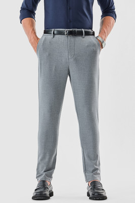 Snitch Slim Fit Men Grey Trousers