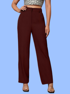 KISURA Regular Fit Women Brown Trousers