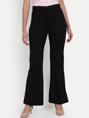 NEXT ONE Flared Women Black Trousers