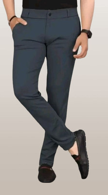 CIVIRASTTYLE Slim Fit Men Grey Trousers