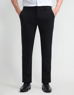 ARROW Slim Fit Men Black Trousers