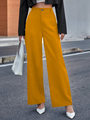 METRONAUT Relaxed Women Yellow Trousers