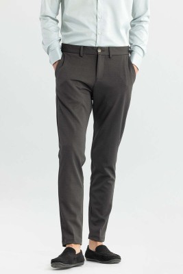 Snitch Slim Fit Men Grey Trousers