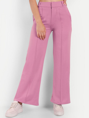 Broadstar Straight Fit Women Pink Trousers
