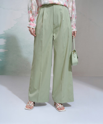 Tokyo Talkies Regular Fit Women Green Trousers