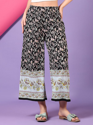 V-MART Straight Fit Women Black Trousers