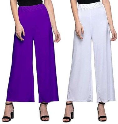 ANURUPAM FASHION Flared Women Purple, White Trousers