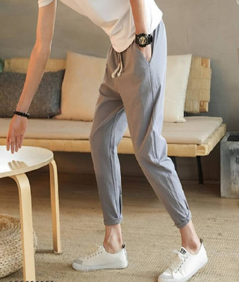 swi stylish Solid Men Grey Track Pants