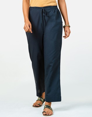 Fabindia Regular Fit Women Blue Trousers