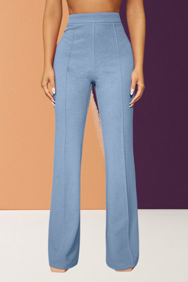 AKOTTY Comfort Fit, Regular Fit Women Light Blue Trousers