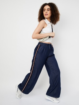 MAX Regular Fit Women Blue Trousers