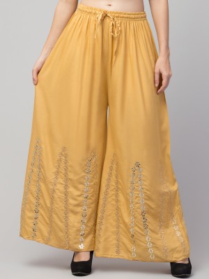 FamBee Flared Women Beige Trousers