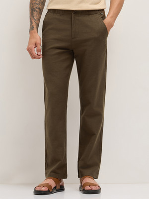 THE BEAR HOUSE Straight Fit Men Brown Trousers