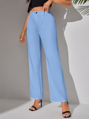 dhruvisha creation Regular Fit Women Light Blue Trousers