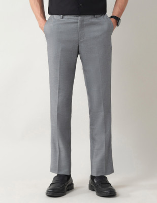 ARROW Regular Fit Men Grey Trousers