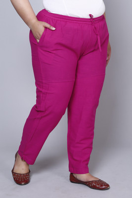AAVONI Straight Fit Women Pink Trousers